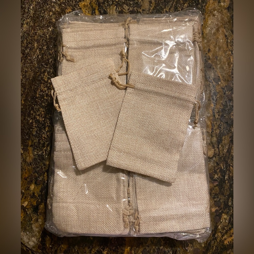 7 SETS LEFT! 50 Burlap Cinch Bags